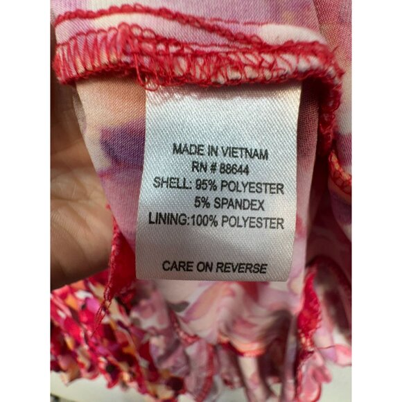 Glamour Womens A-Line Dress Size 6 Red PInk Spotted Design Bottom Ruffle - Picture 3 of 14